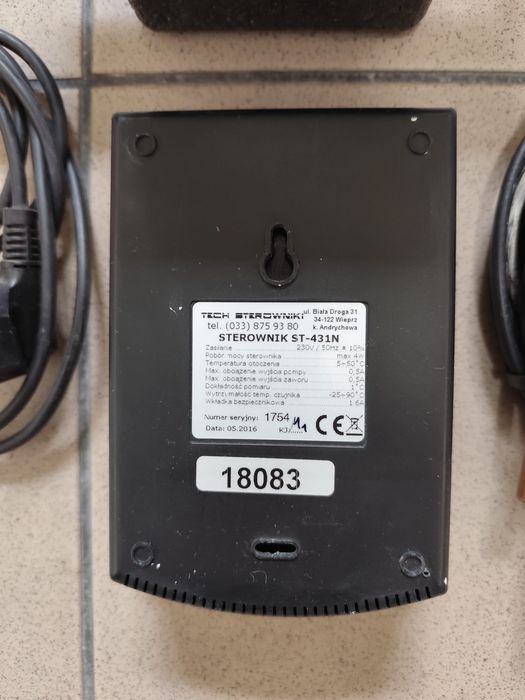 Sterownik TECH ST-431N, sprzęgło do instalacji,czujniki do temperatury