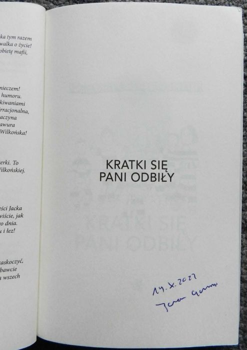 Galiński J. Komórki się pani pomyliły, Kratki się pani odbiły autograf