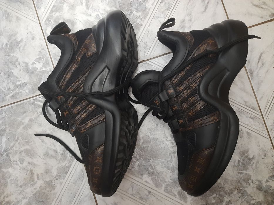 LV Sneakersy czarno brązowe podwyższane 37