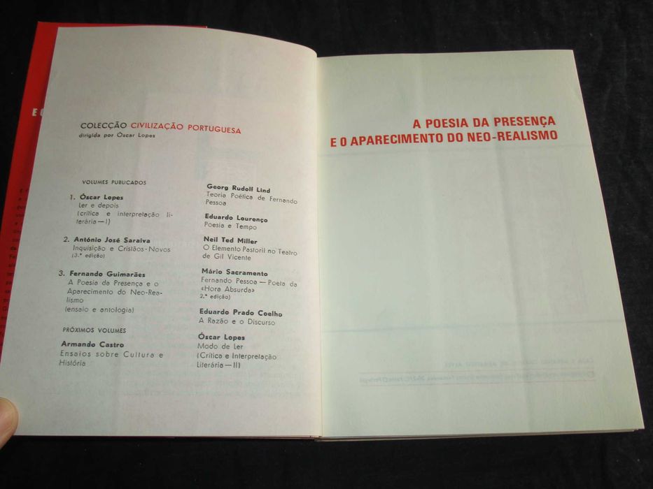 Livro A Poesia da presença e o aparecimento do Neo-Realismo