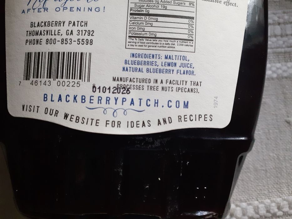 Syrop jagodowy bez cukru, z USA, poj  355ml