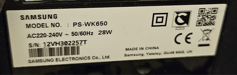 Soundbar subwoofer Samsung HW-K650 25-28W kompletny, GWARANCJA!!!