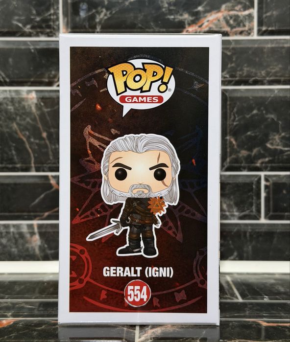 Funko Pop! Geralt (Igni) 554 Witcher 3 GameStop Glows in the dark
