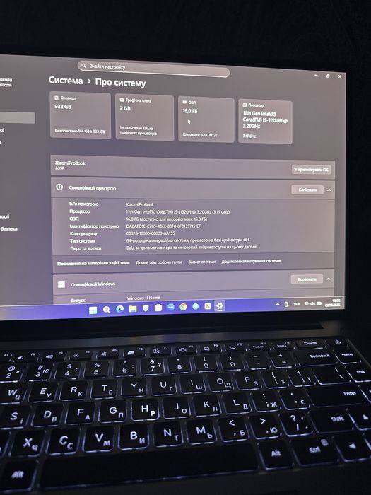 Ноубук XIAOMI LAPTOP 15 OLED i5 16/1 TB nvidia gforce 2 GB
