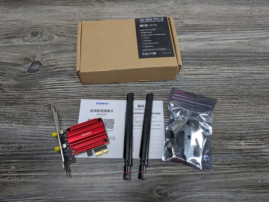Мережева карта Fenvi AX1800 PCI-E 2.4Ghz/5Ghz WiFi 6 + Bluetooth 5.2