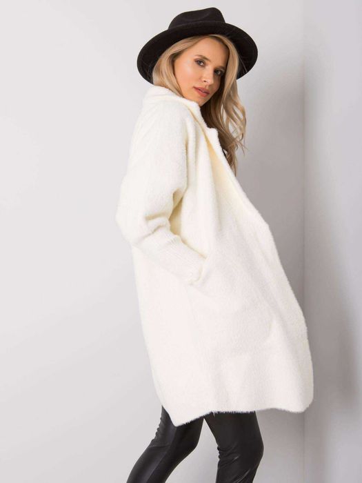 Śmietankowy płaszcz alpaka 46