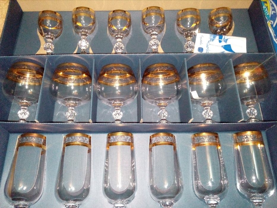 Посуда богемия в позолоте