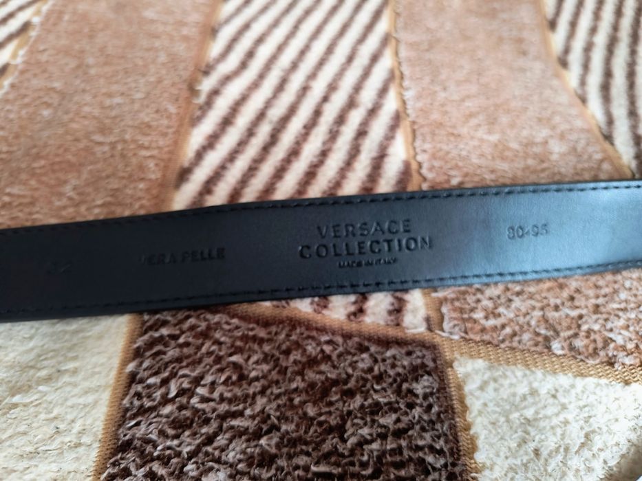 Ремінь Versace Printed Elk Gold Medusa Buckle Belt Blue 80
