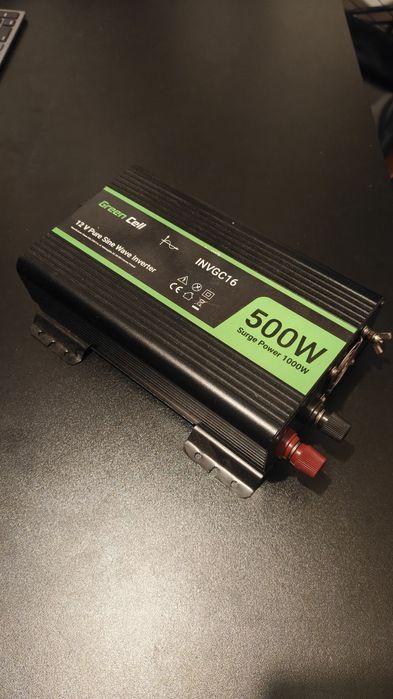 Przetwornica 500 / 1000 W Czysty Sinus , Green Cell INVGC16
