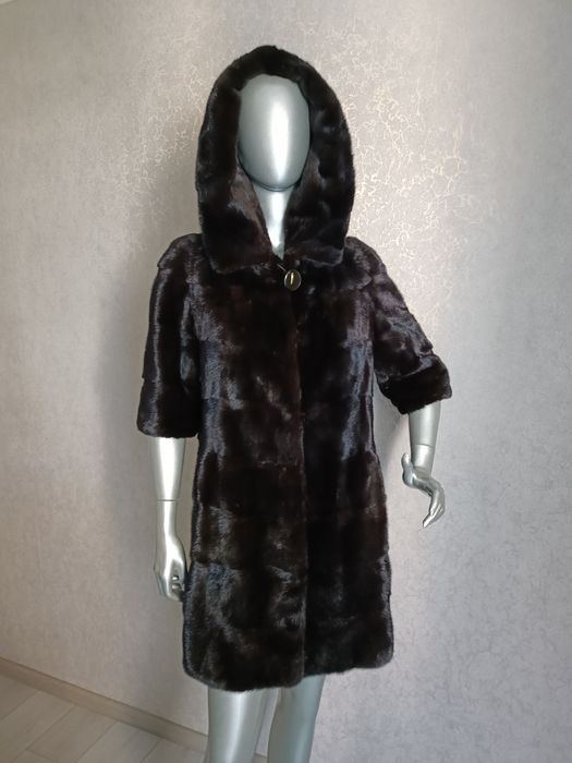 Розкішна норкова шуба, шубка. Поперечка. Як нова. 85 см