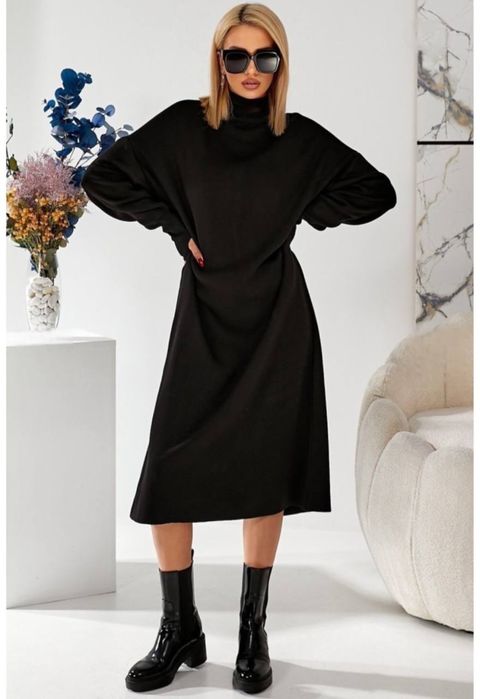 Трикотажна чорна сукня плаття  Оверсайз
