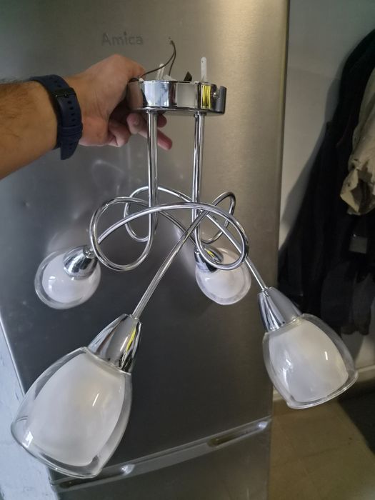 Lampa, żyrandol 4 żarówki, salon pokój