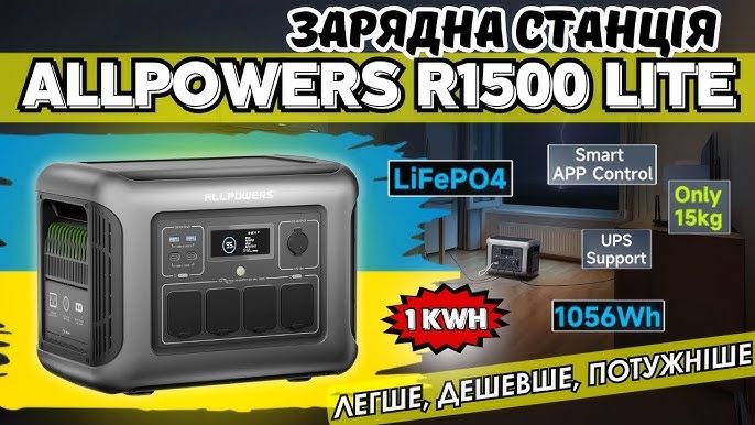 Ціна-якість Краща Зарядна Станція ALLPOWERS R1500 lite Гарантія 12міс.