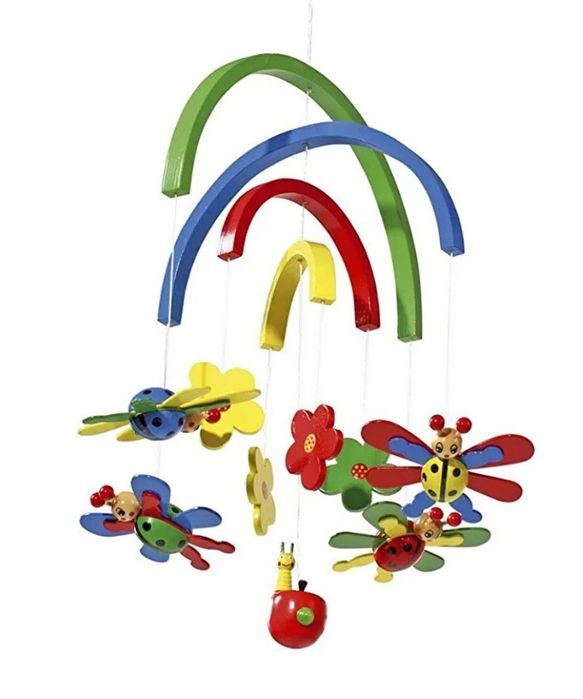 Biedronki Karuzela drewniana nad łóżeczko.