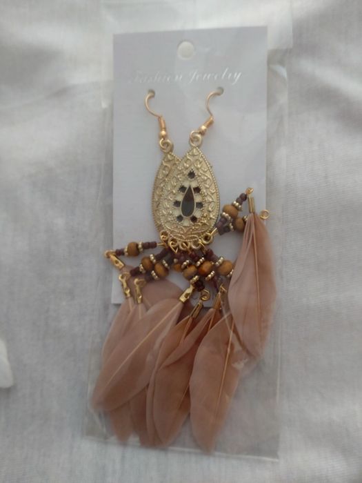 Kolczyki pióra hippie boho