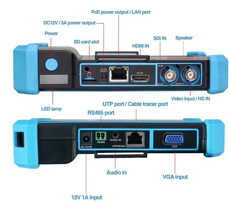 Тестер відеокамер RV-ZMA04-F2T з сенсорним екраном з трасувальником
