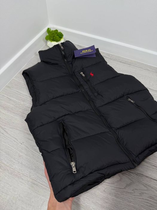 Жилетка Поло Ральф Лаурен чорна Безрукавка Polo Ralph Lauren чорна Спортивна жилетка Поло осіння