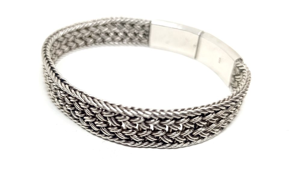Bransoletka plecionka srebro 925 długość 19 cm