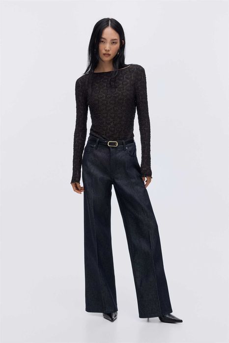 Bluzka S nowa kolekcja brązowa koronkowa elastyczna PROMOCJA