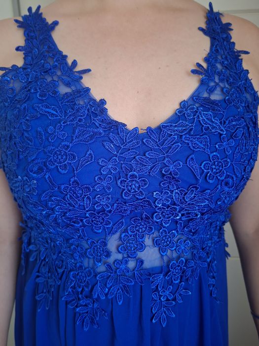 Vestido de cerimónia azul em excelente estado