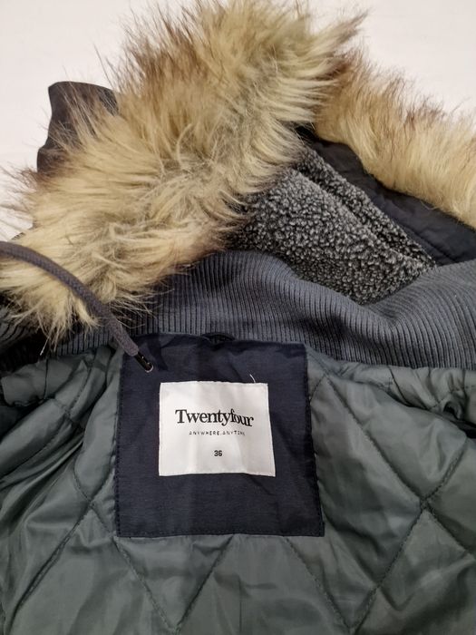 Kurtka Twentyfour parka zimowa roz,36,S,m,38 ocieplana z futerkiem