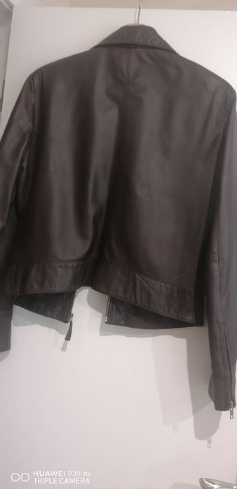 Casaco senhora castanho em pele