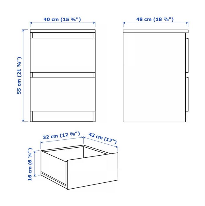 Mesas de cabeceira MALM IKEA como novas