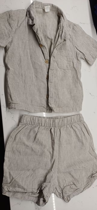 Komplet chłopięcy len 86 H&M