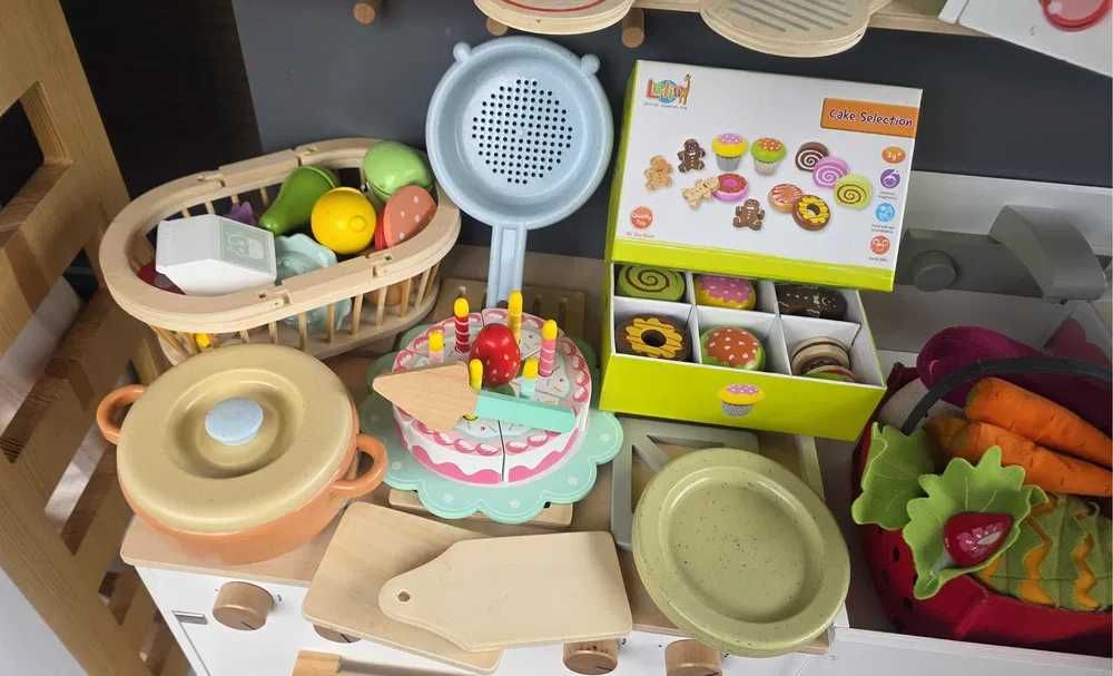 SUPER OKAZJA! Kuchnia drewniana MUSTERKIND + Ogromny zestaw akcesoriów