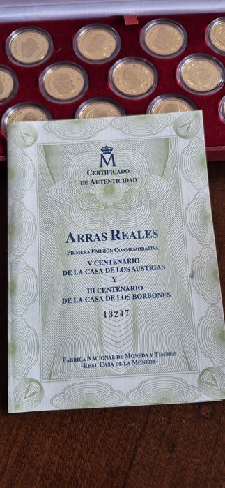 Moedas Arras Reales centenario de la casa de los borbones