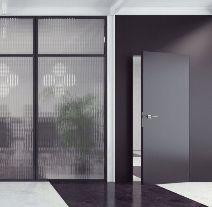 Drzwi Ukryte UNI ościeżnica aluminiowa 90 LEWE do malowania