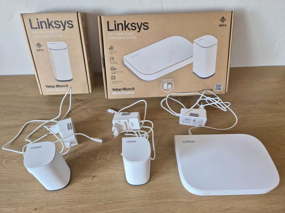System Mesh WiFi 6 Linksys Velop Micro 6 (Router + 2 satelity) - JAK NOWY!