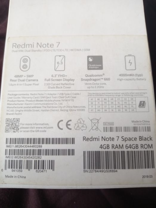 Xiaomi Redmi Note 7 ксіомі редмі нот 7 4 /64