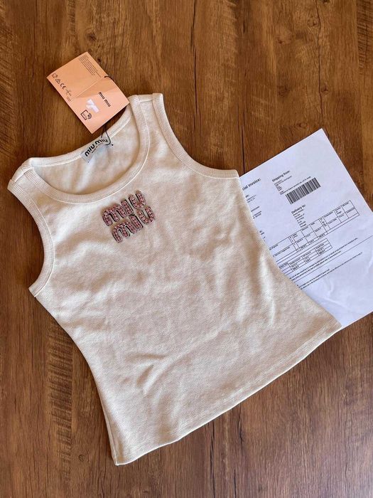 Top Miu Miu Rosa Com Letras Mulher