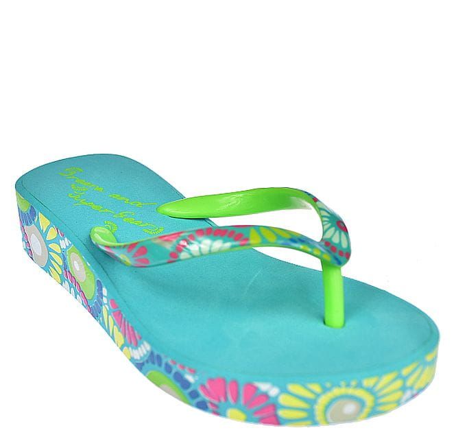 Klapki japonki dziecięce na koturnie A9589 l.bl roz. 31