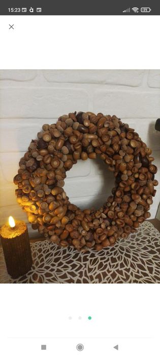 Вінок жолуді. Декор для дому.