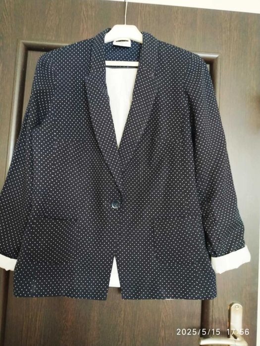 Granatowy żakiet w kropki Benotti 42 XL