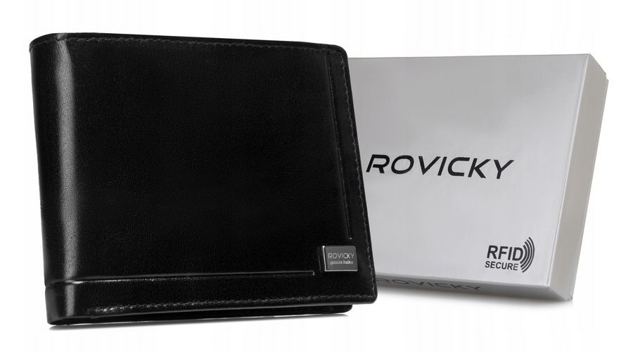 duży, skórzany portfel męski z systemem rfid - rovicky