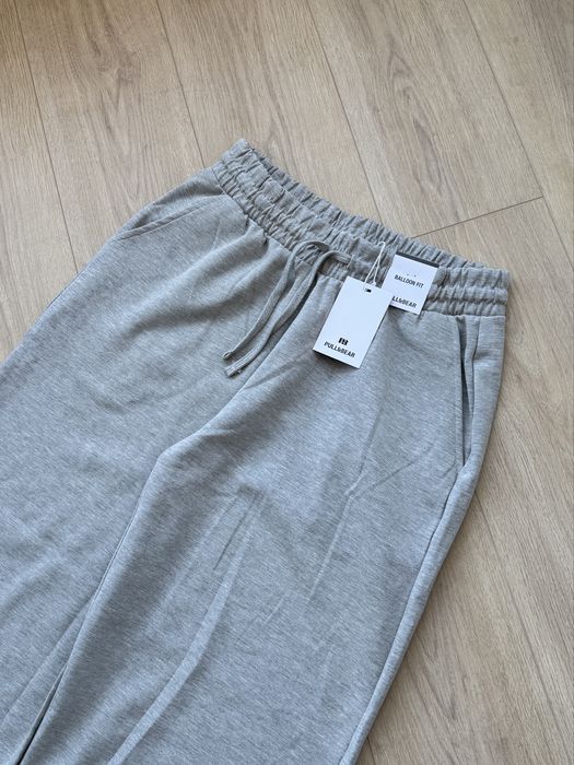 Широкі Штани Pull&Bear Balloon Fit Оригінал Чоловічі Спортивні Брюки Джогери Широкие Мужские Спортивные Серые