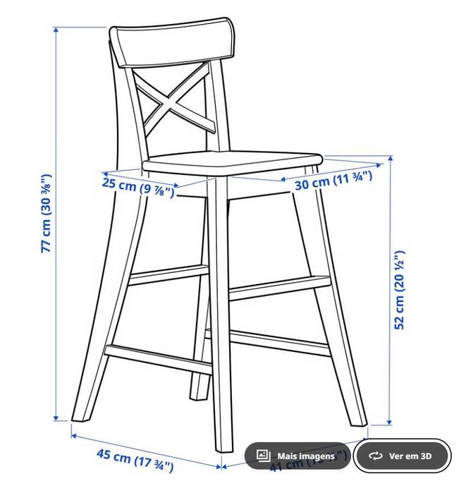 Cadeira alta de criança INGOLF ikea Branca
