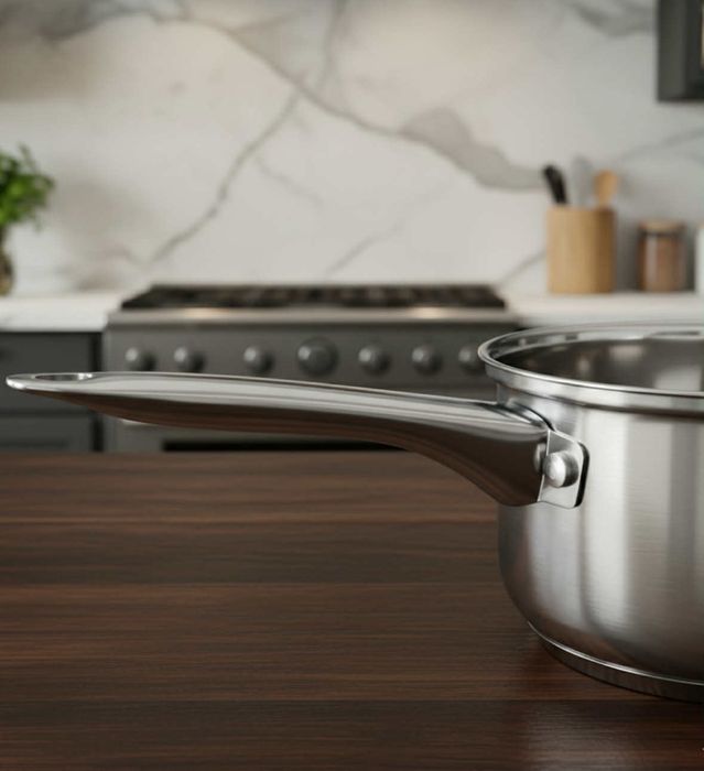 Zestaw garnków ze stali nierdzewnej – 10 elementów (z pokrywkami)