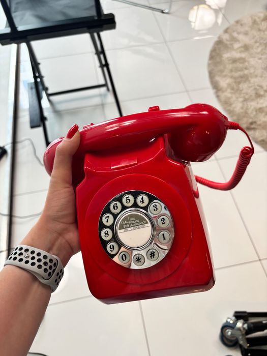 Czerwony Telefon Retro Vintage | Rekwizyt do sesji foto / Studio / Teledysk