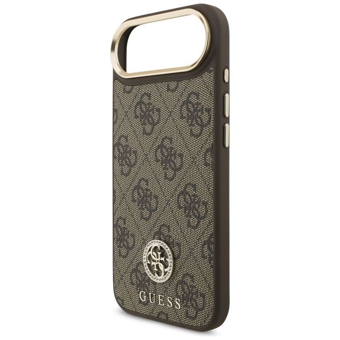 Guess Futerał Do Iphone 17 Air Magsafe (Pu W/ 4G Strass Logo) Brązowy