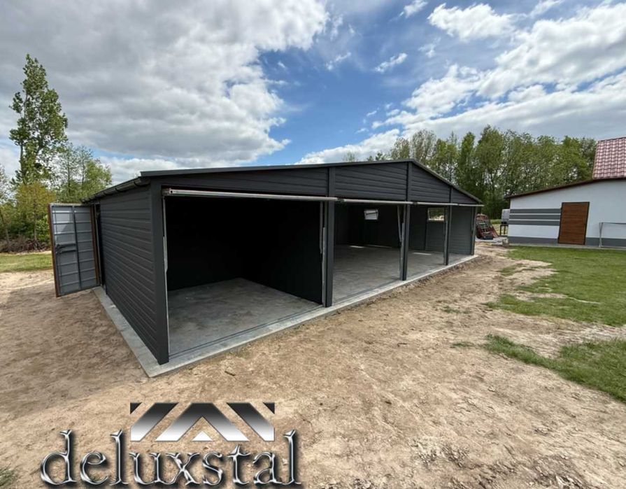 Garaze blaszane garaz 12x6 konstrukcja ocynkowana poziom