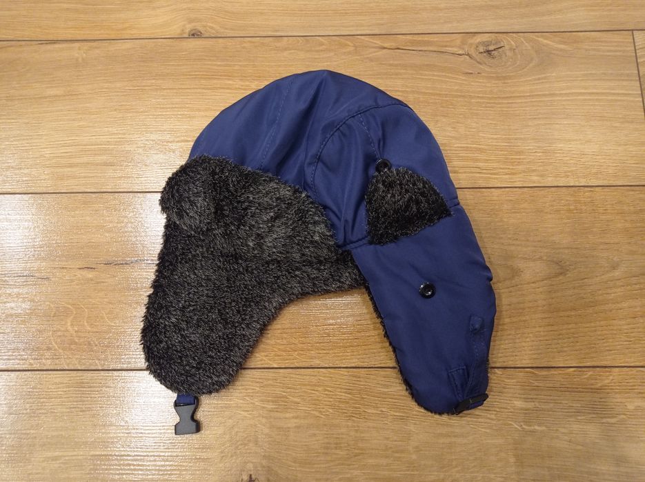 Czapka uszatka granatowa