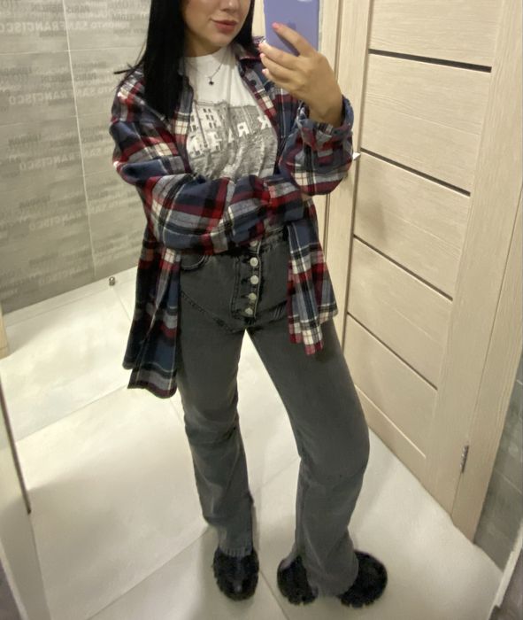 Джинси сірі, 28 розмір, клеш