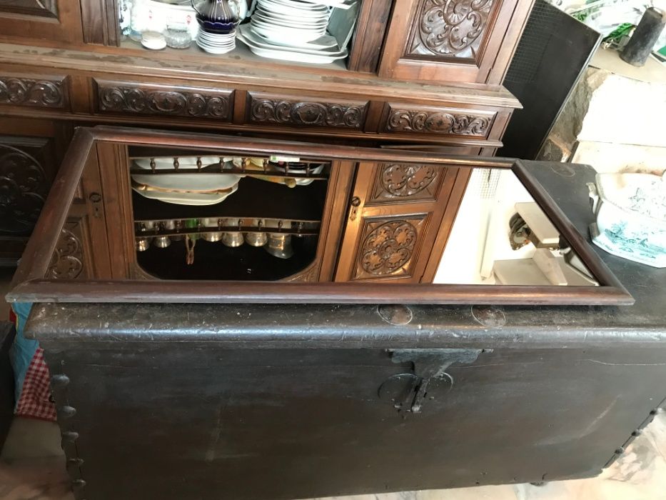 Espelho Antigo com moldura em Madeira Rústica64584752278147120