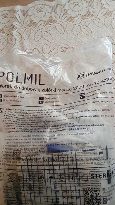 Worek do dobowej zbiórki moczu z zaworem