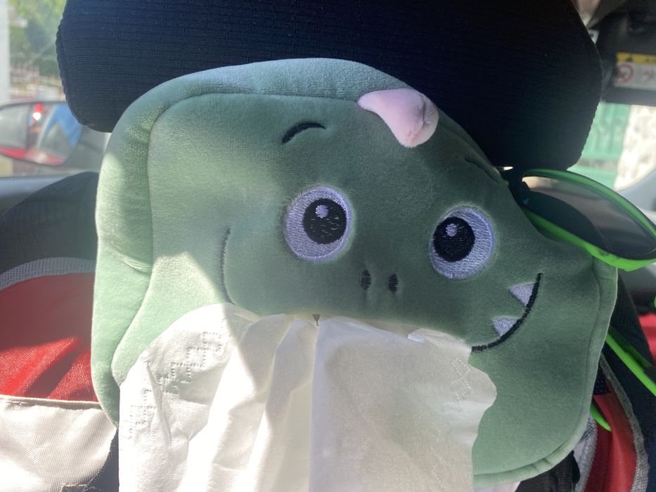 Guarda toalhitas para o carro Dino Dispensador de lenços/guardanapos