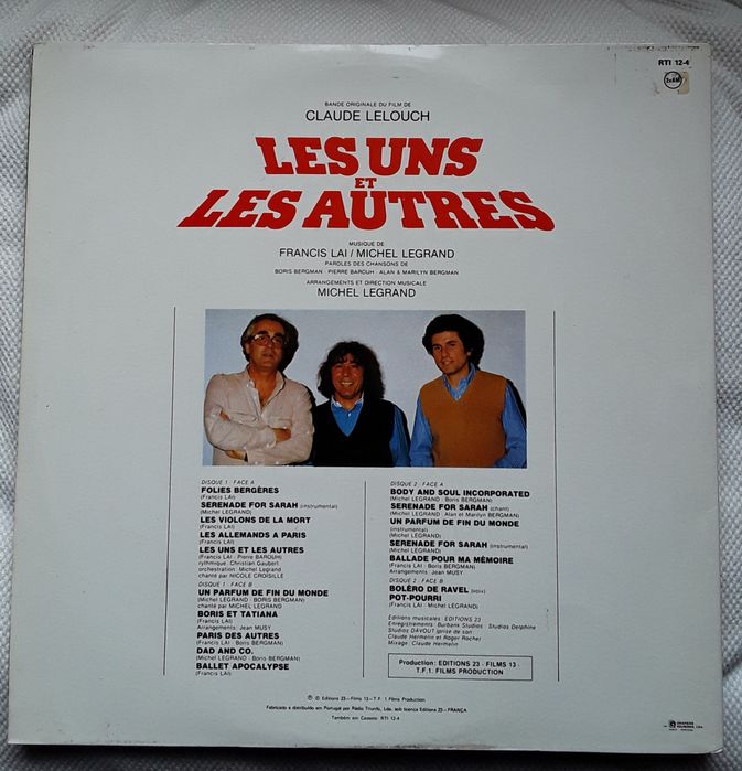 Disco lp dulpo em vinil "Les uns et les autres", Bande originale